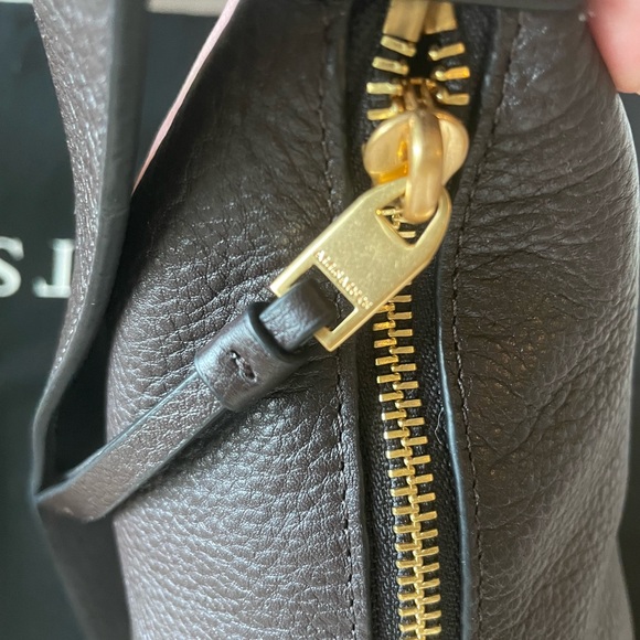 AllSaints Half Moon Leather Shoulder Bag in Bitter Brown - Picture 13 of 14